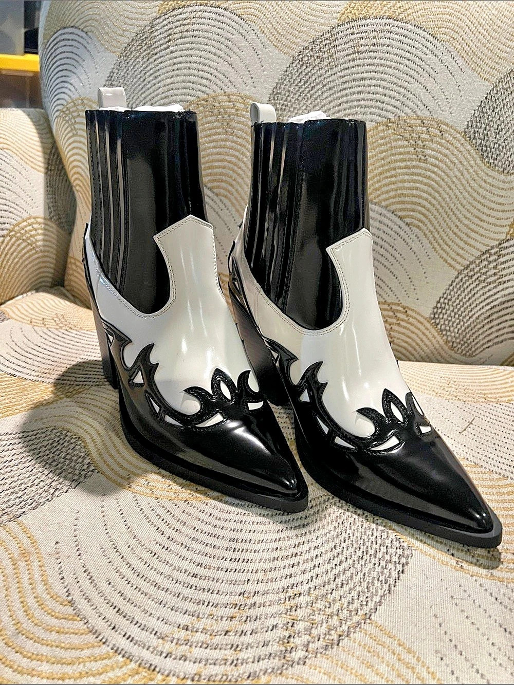 Black & White Ankle Boots US 9 New